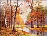 Autumn at Ashley's Cottage Paintings - Autumn Glade by Robert Wood